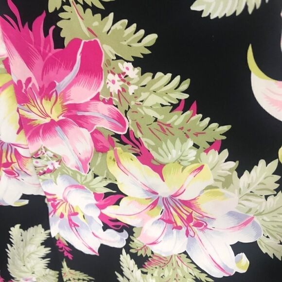 Jones New York A-line Skirt Stargazer Lily 12 Silk - Picture 3 of 7